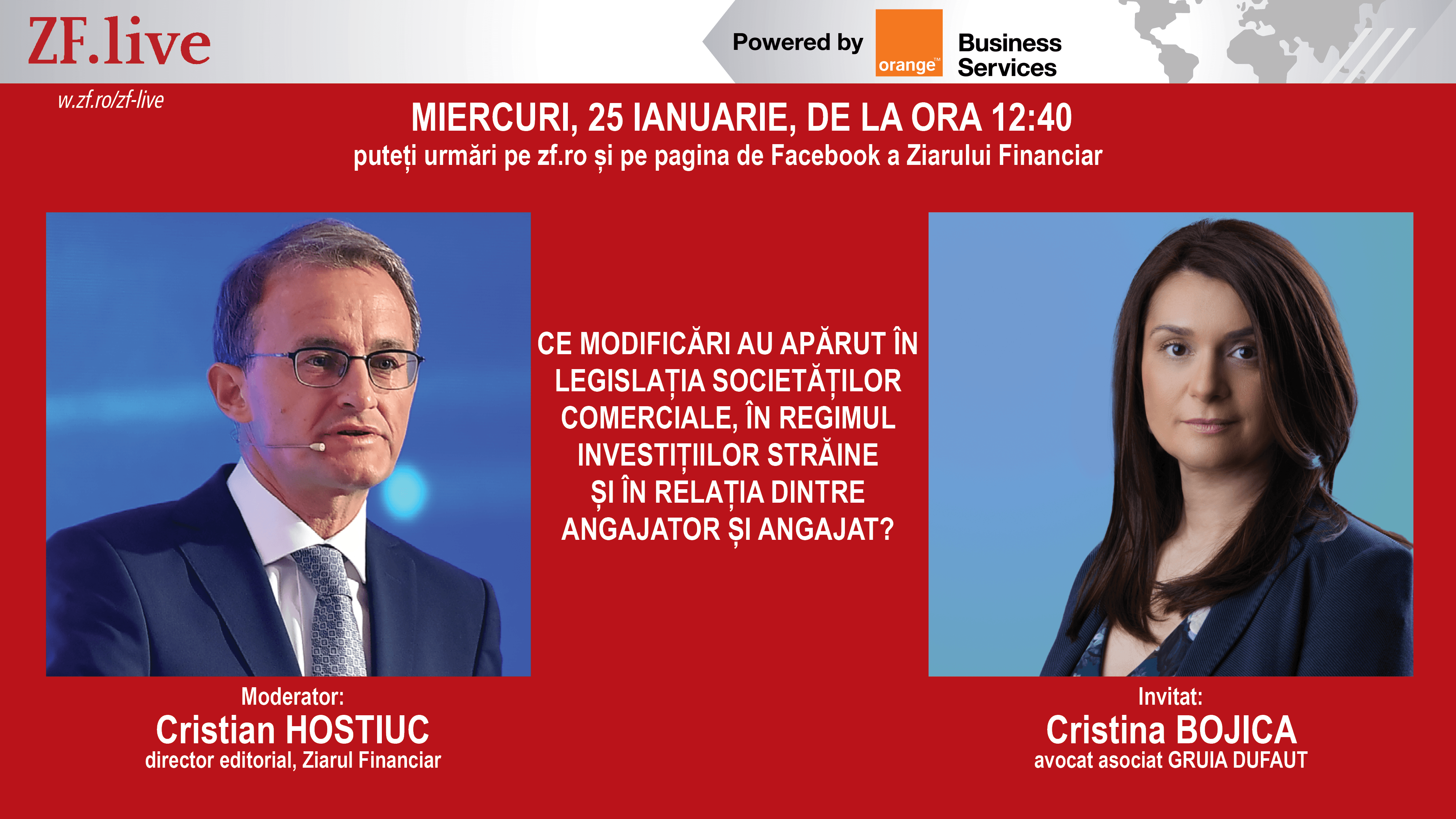 CRISTINA BOJICA INVITATĂ LA EMISIUNEA ZF LIVE